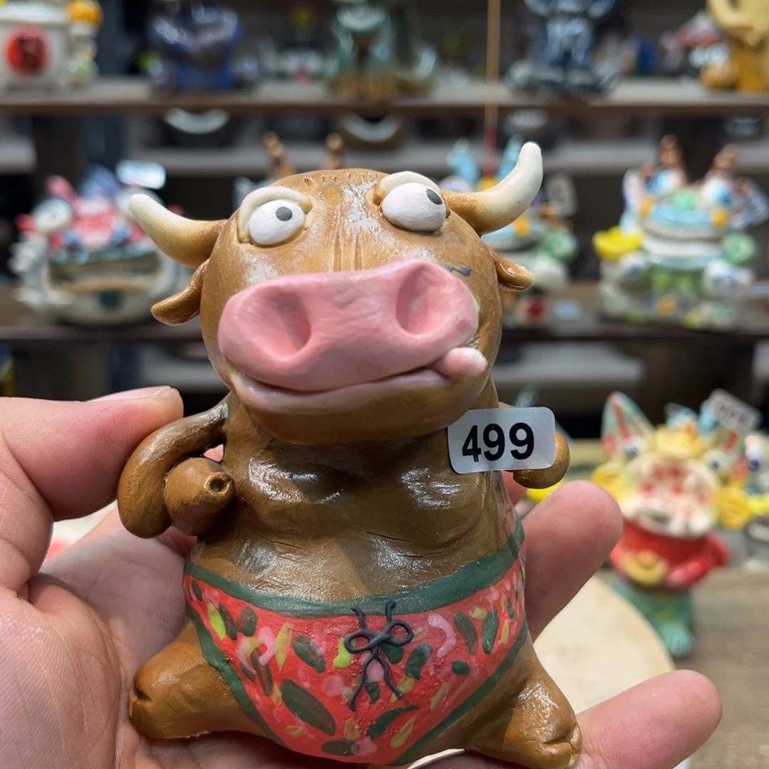 摆件纯手工抽象陶瓷摆件微瑕499