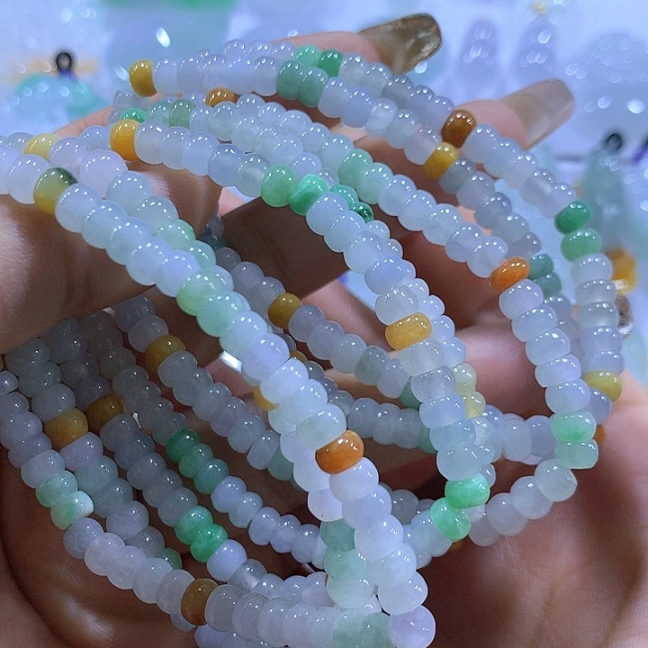 颈饰未镶嵌翡翠天然翡翠A货手串多样性发货发其一