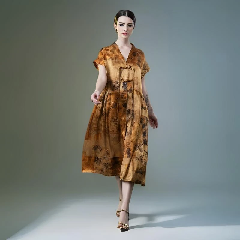 新款华丽轻奢宽松气质显瘦连衣裙246131