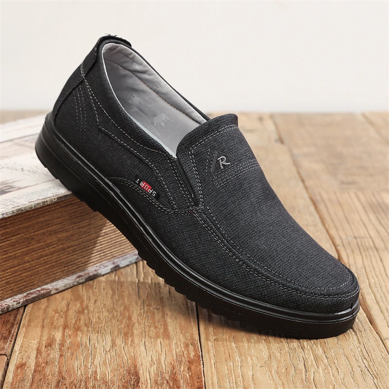 春季新款休闲男鞋老北京布鞋透气布面轻便中老年爸爸鞋软底一脚蹬