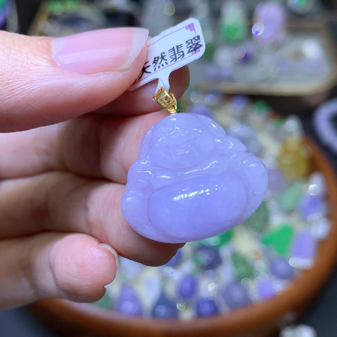 【闪购商品】翡翠颈饰18K金镶嵌翡翠吊坠项链