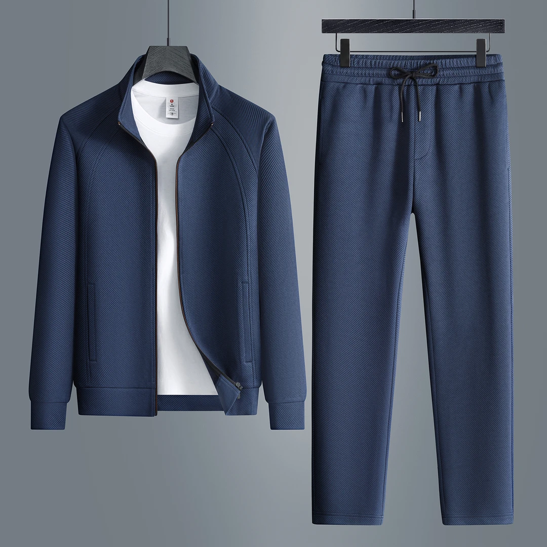 高档休闲套装男士秋款2025年新款时尚外套宽松一整套运动服两件套