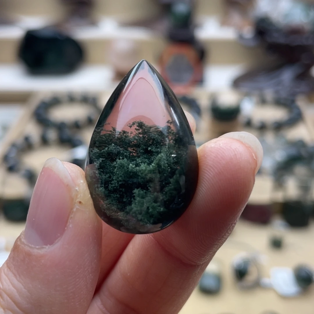 未镶嵌颈饰水晶绿幽灵聚宝盆水滴