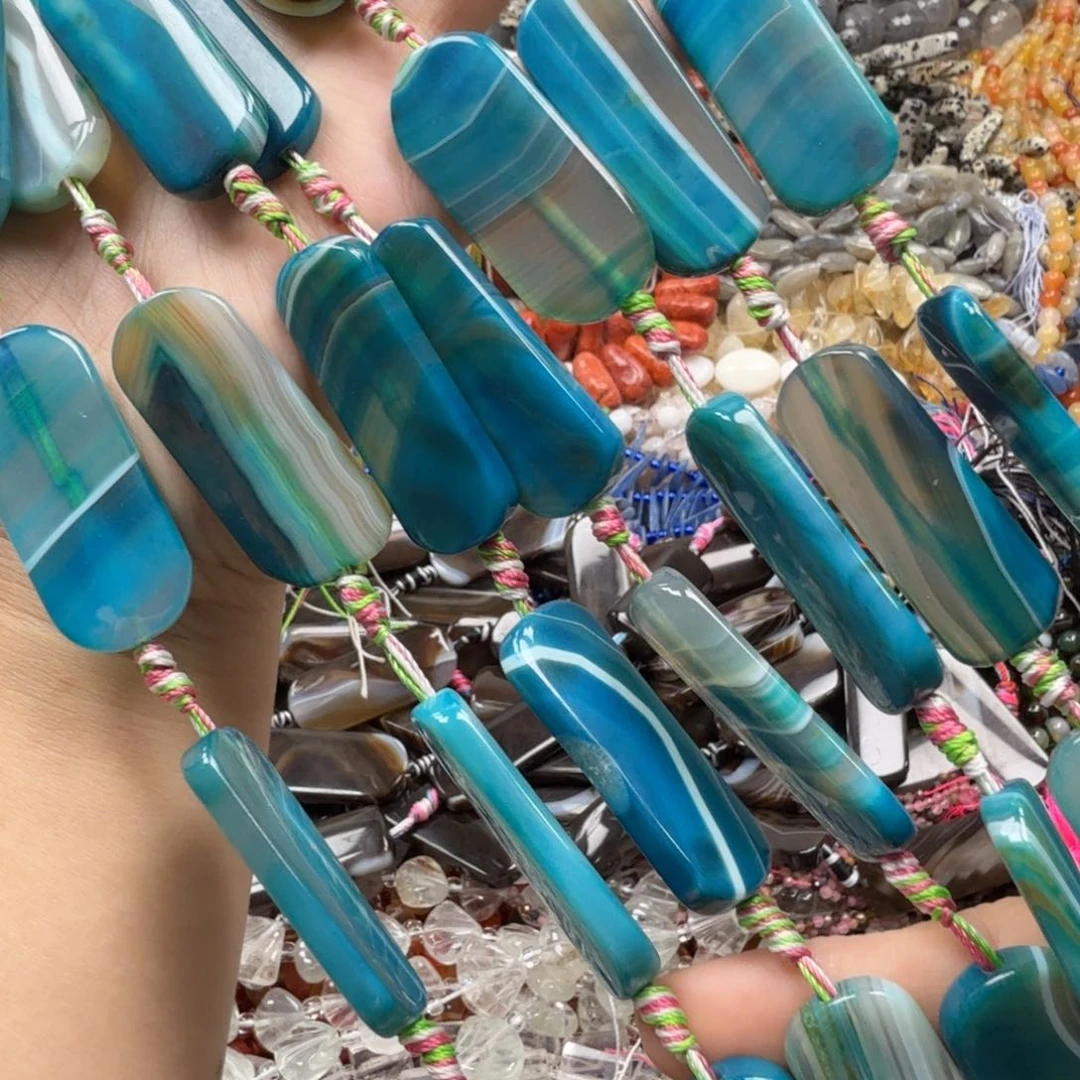 水晶珠宝半成品未镶嵌薄荷玛恼扁管一条