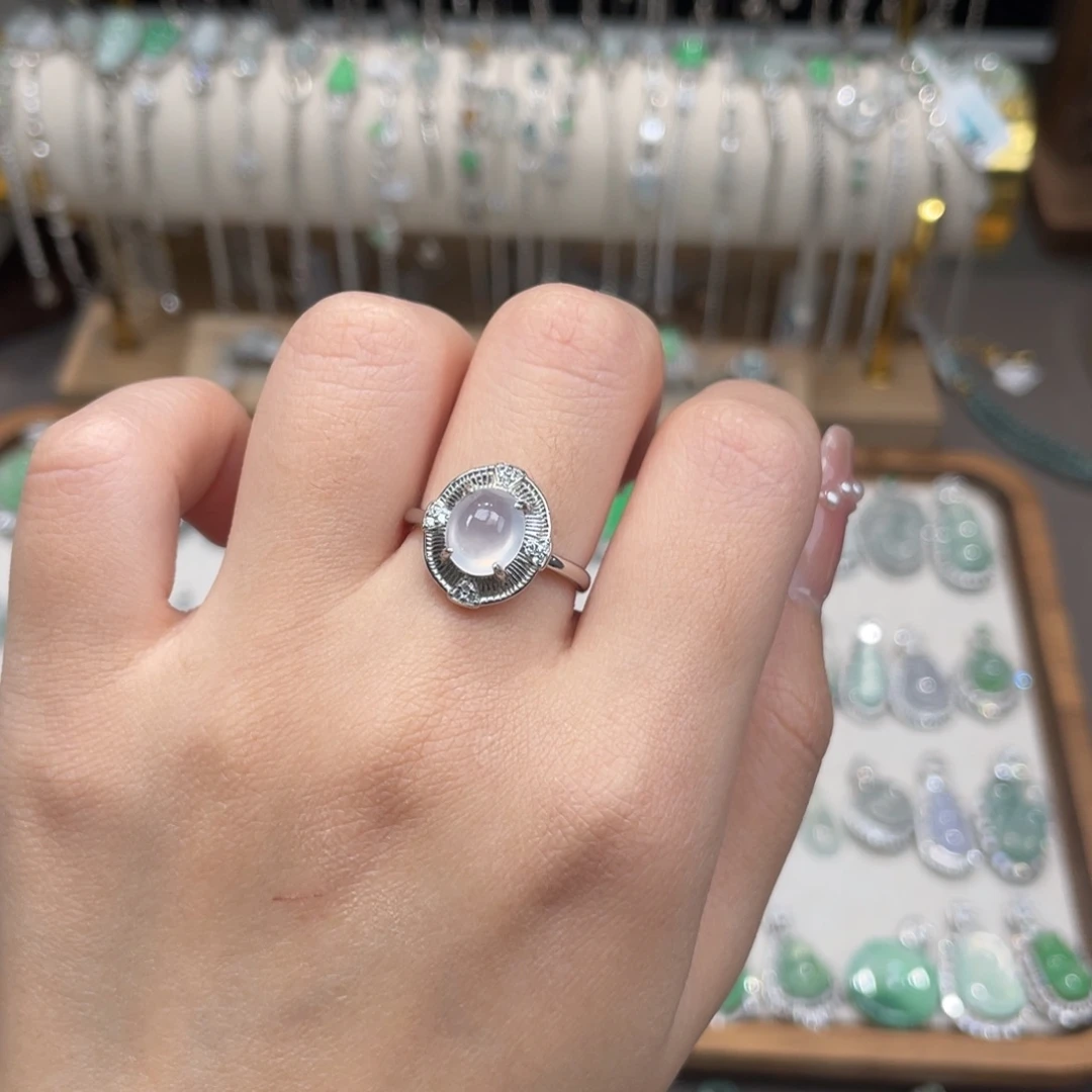 翡翠银S925镶嵌戒指