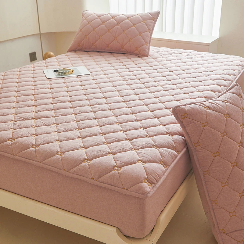 富安娜床品2025新款A类全棉大豆夹棉床笠纯棉加厚床垫保护罩