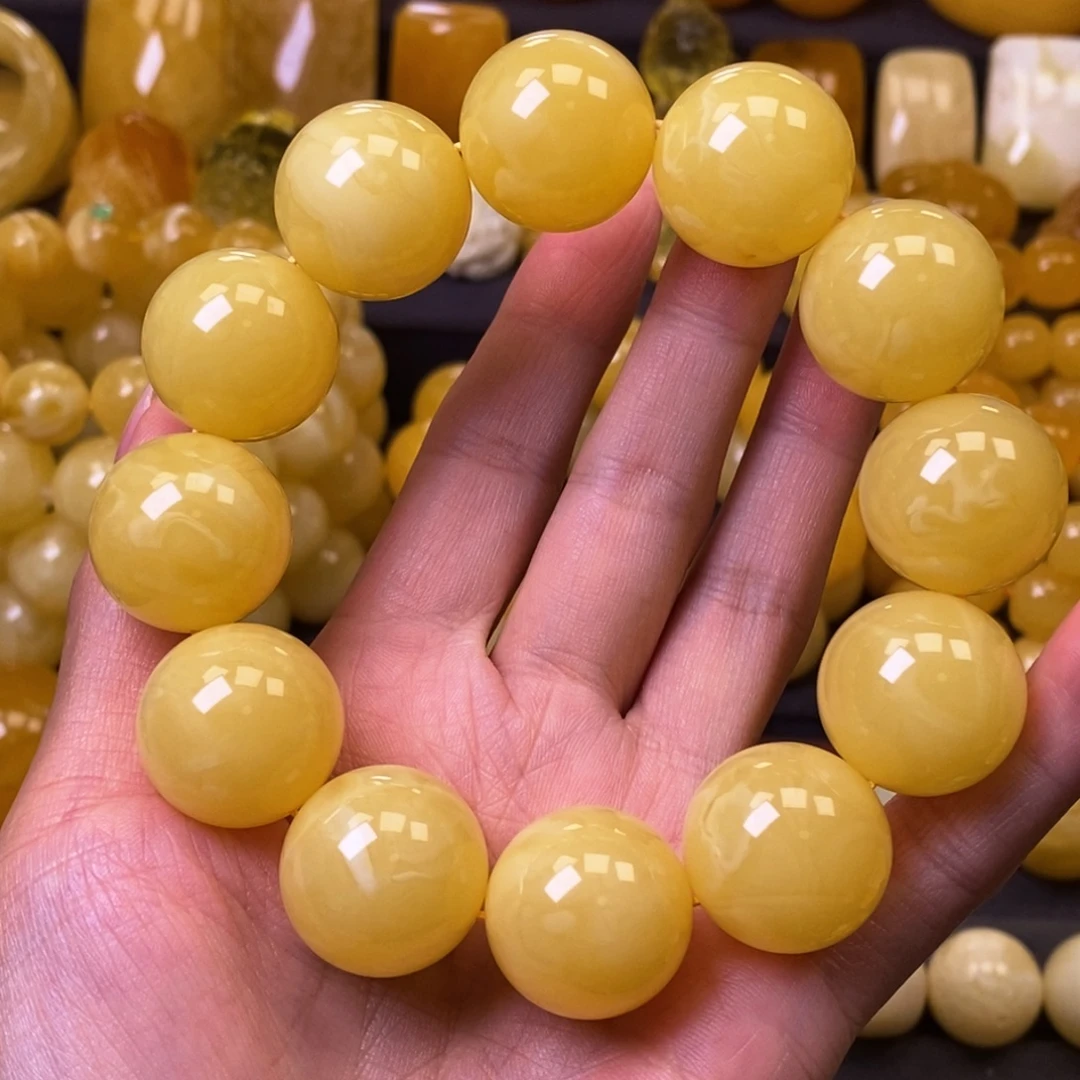 蜜蜡未镶嵌裸石手串