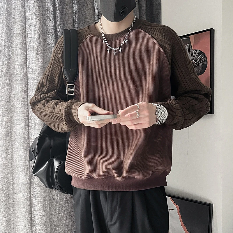 男士卫衣春秋季2025新款爆款青少年潮牌男装上衣圆领长袖打底外套