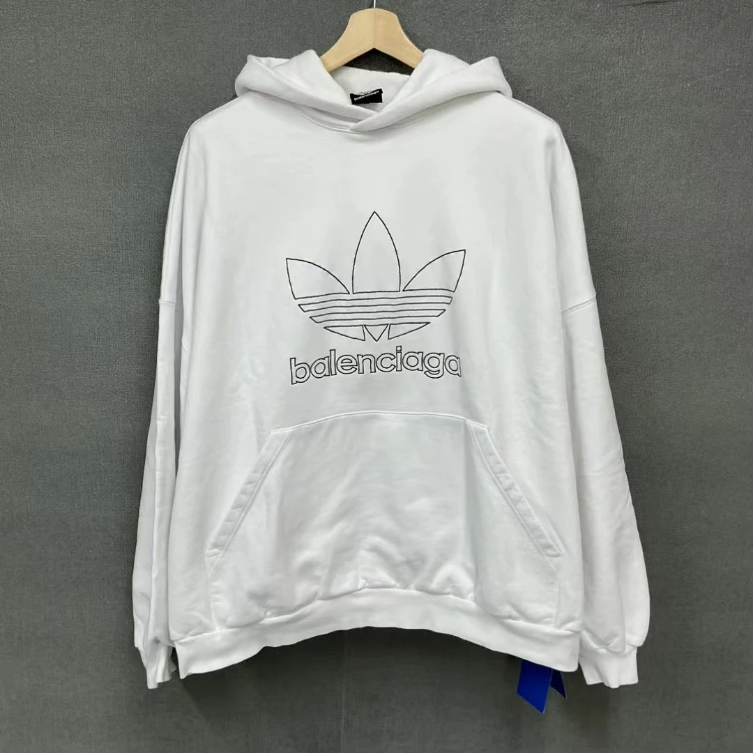 全新未使用 Balenciaga/巴黎世家 刺绣logo帽衫卫衣/带吊4码