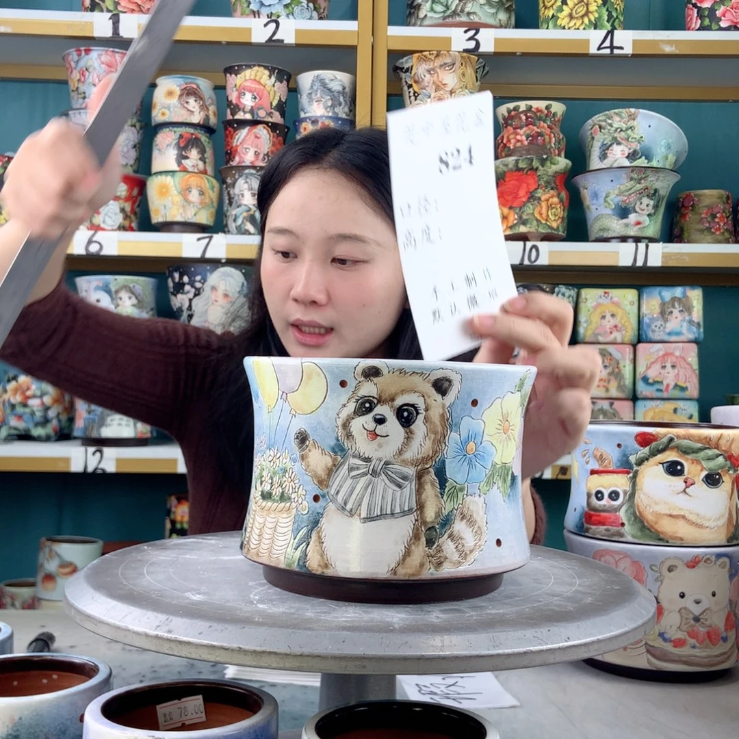 景德镇手工花盆824