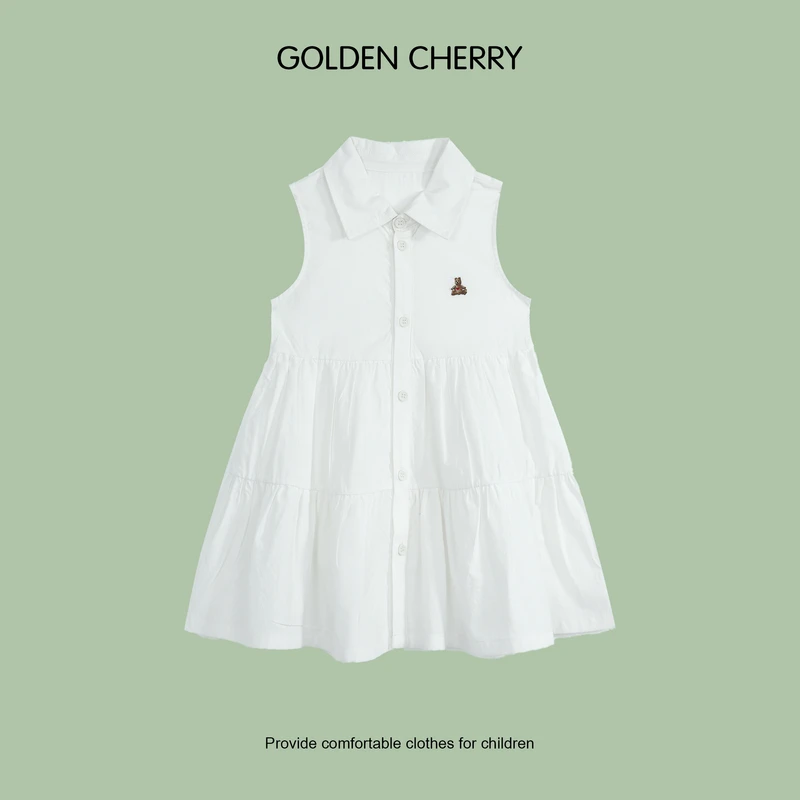 【金樱桃Golden cherry】小童爱心熊翻领衬衣连衣裙283131