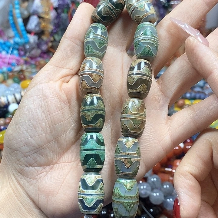 玛瑙/玉髓未镶嵌珠宝半成品玛瑙天珠卡14*21mm