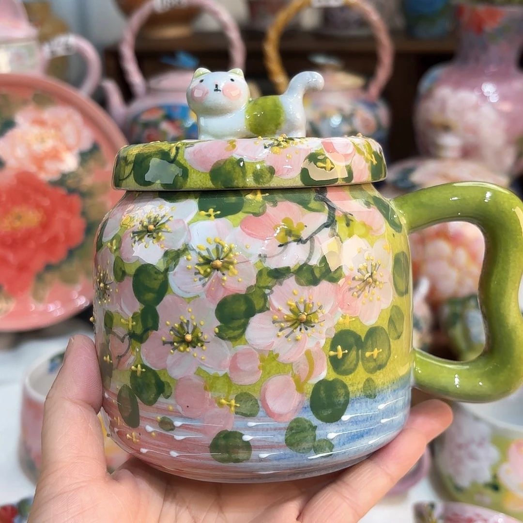 景德镇手绘高温釉下彩陶瓷茶具