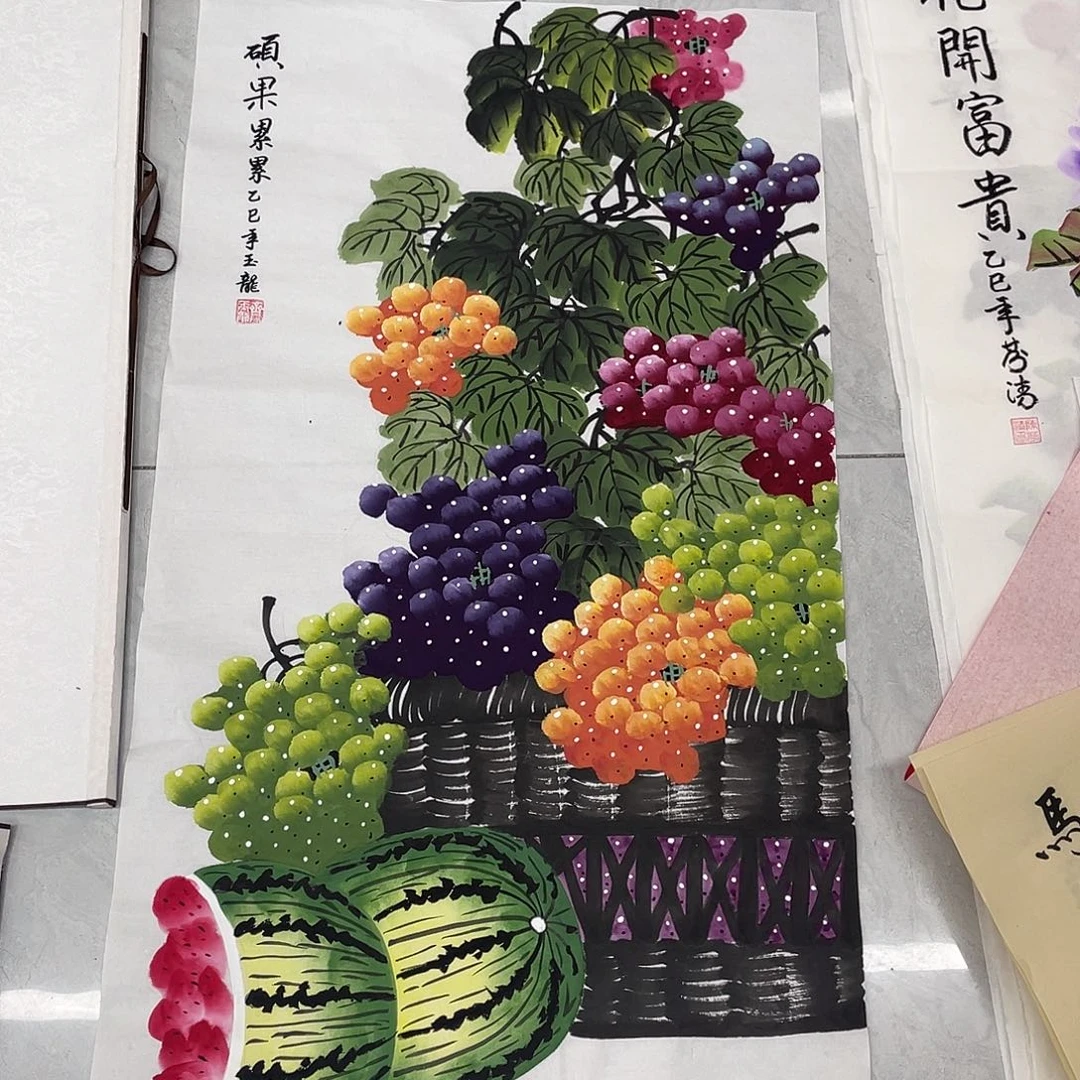 国画国画作品书法作品原稿三尺葡萄