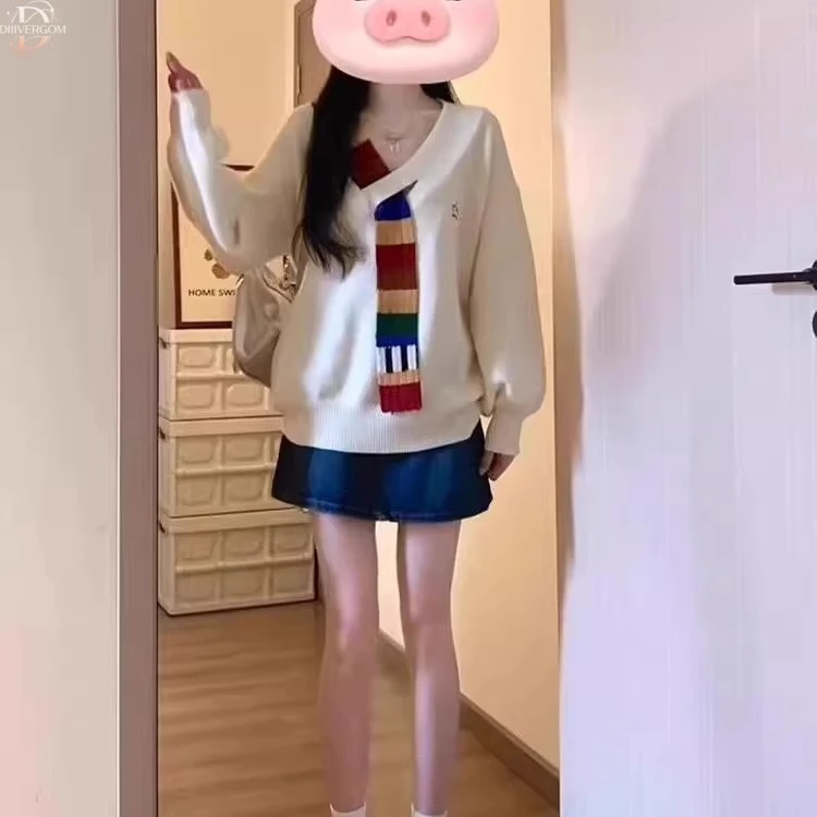 早秋穿搭高级感老钱风韩系减龄慵懒休闲仙气减龄毛针织裙子套装女