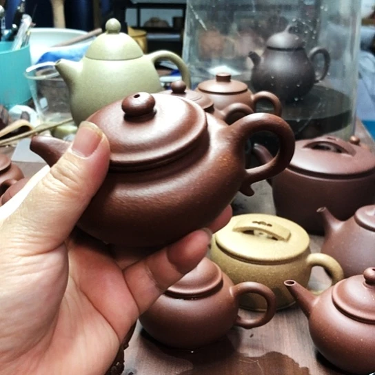 阿***猪茶壶紫砂红降坡半手工内推孔小仿古