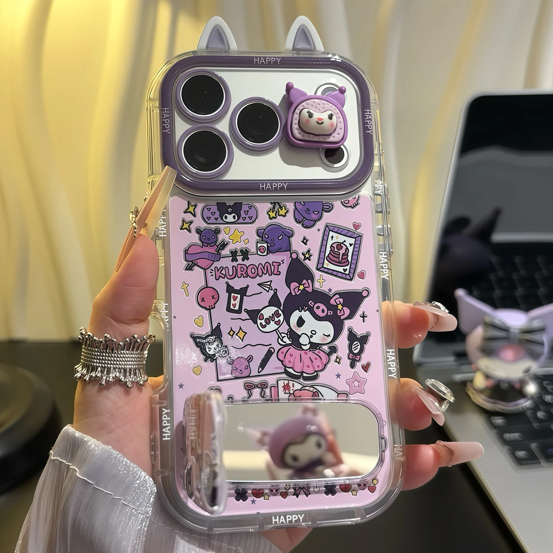 库洛米耳朵支架适用苹果17/16手机壳iPhone15小米14vivoppo华为女