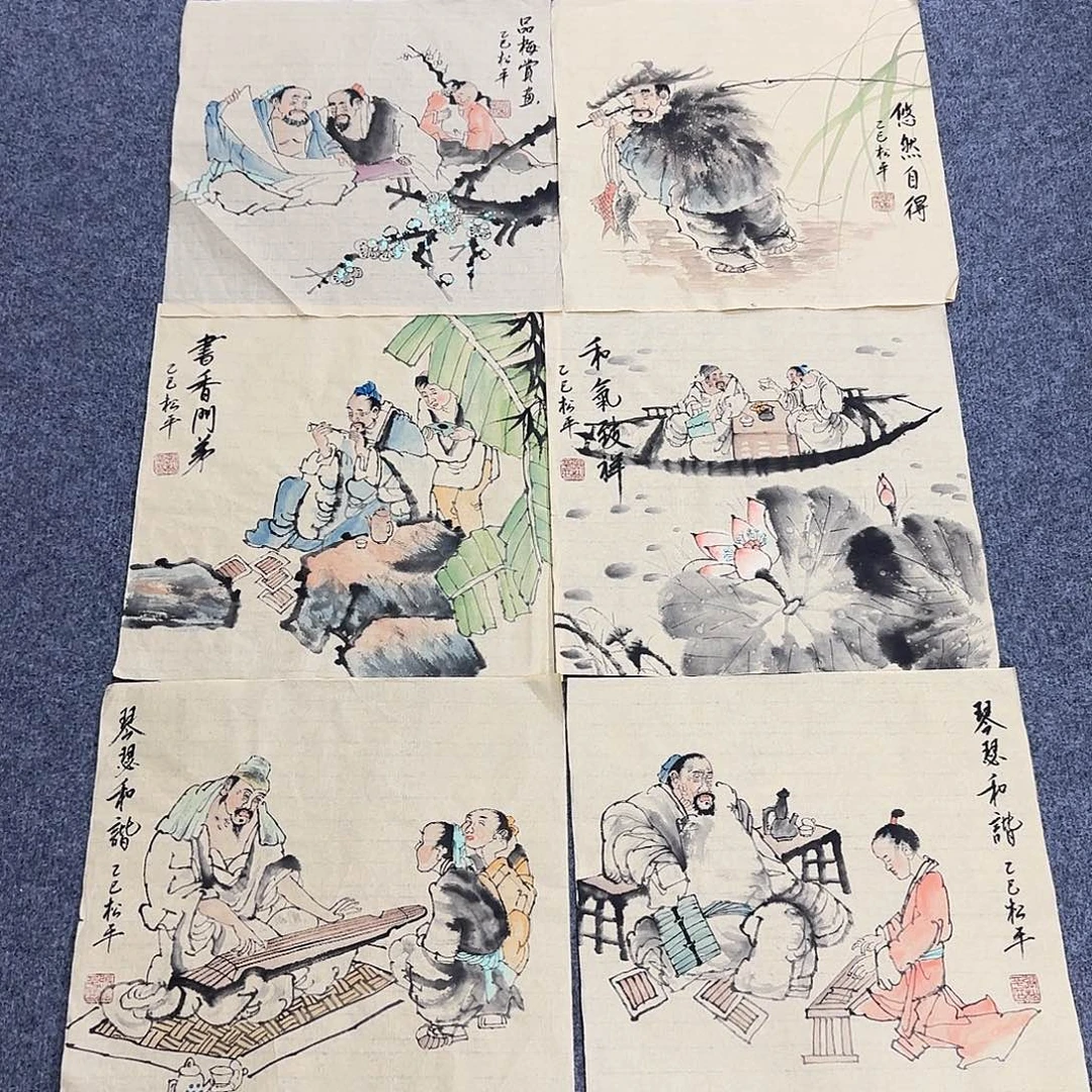 国画曾松平35*35纯手绘
