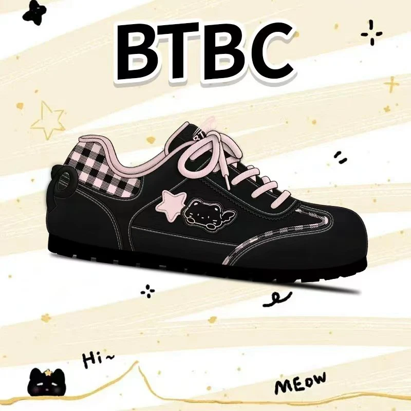 BTBC【个人品牌！ 喵喵猫！】2025秋季百搭休闲小白鞋软底德训鞋ins风