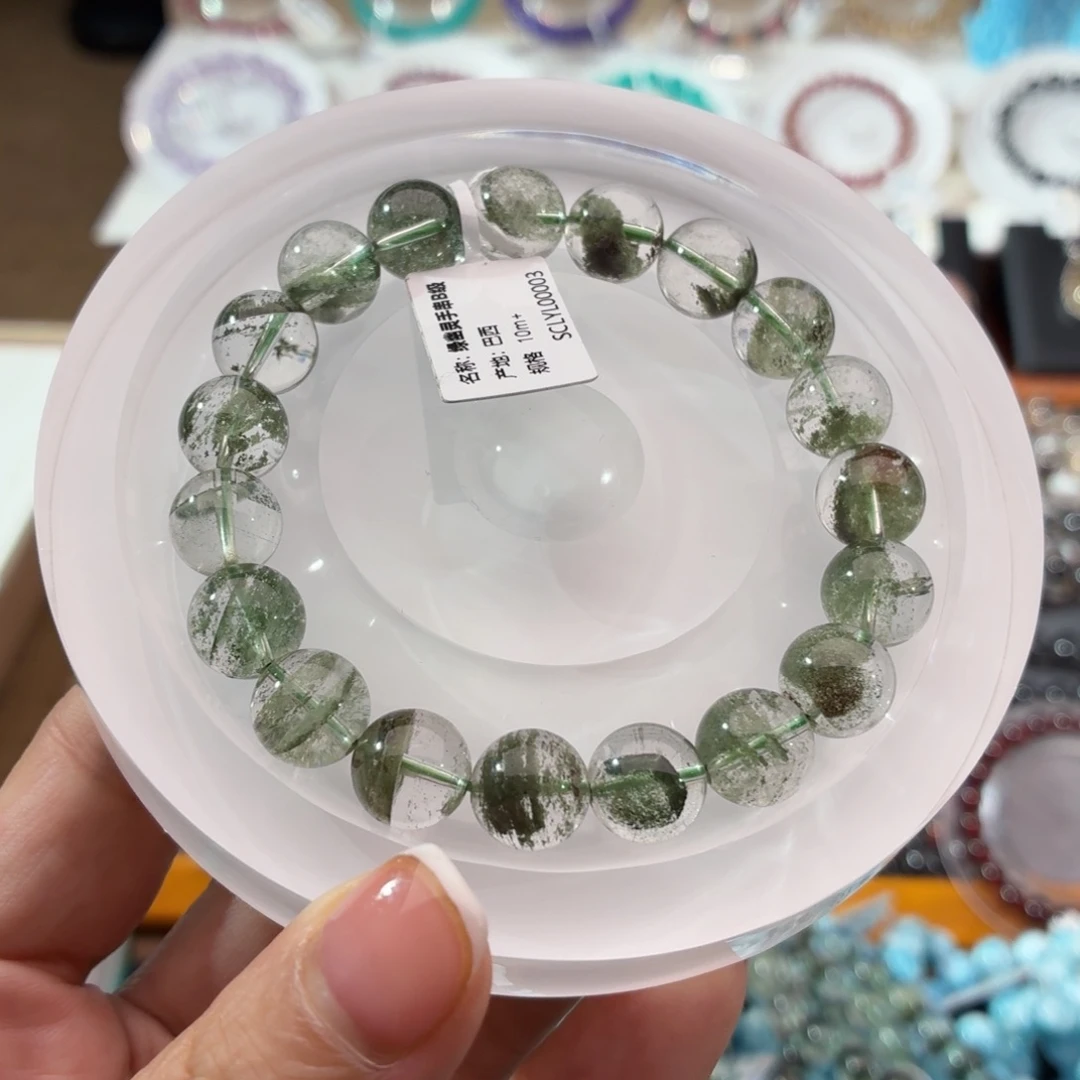 手串未镶嵌水晶绿幽灵10mm