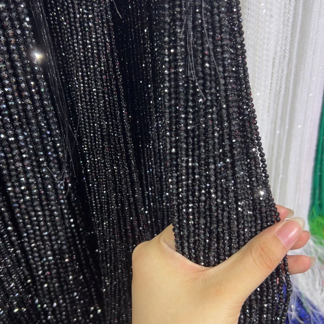 紫晶未镶嵌珠宝半成品黑尖晶卡3一条