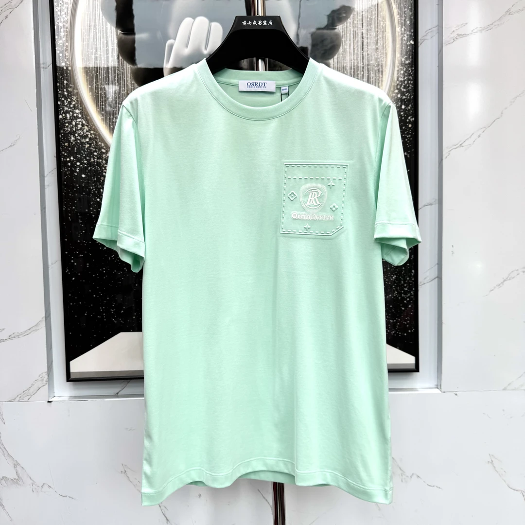 【双R短袖】轻奢新款夏季潮流休闲时尚男士半袖圆领高级男款T恤1696