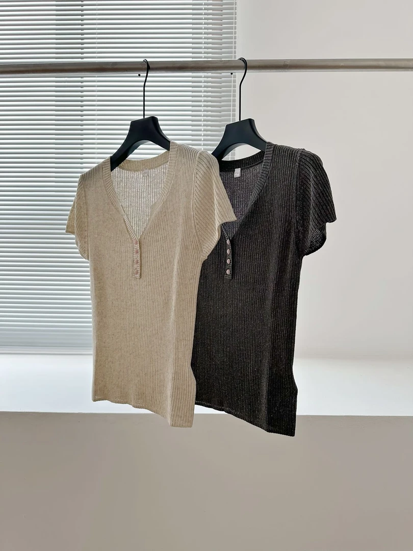 老钱风天丝亚麻针织衫