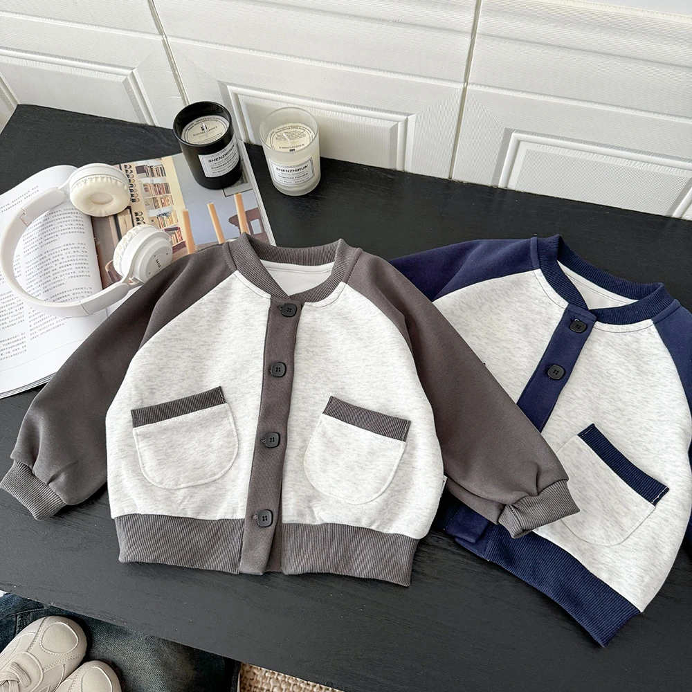 儿童森系外套韩版华棉气质上衣棒球服超帅秋款拼色开衫