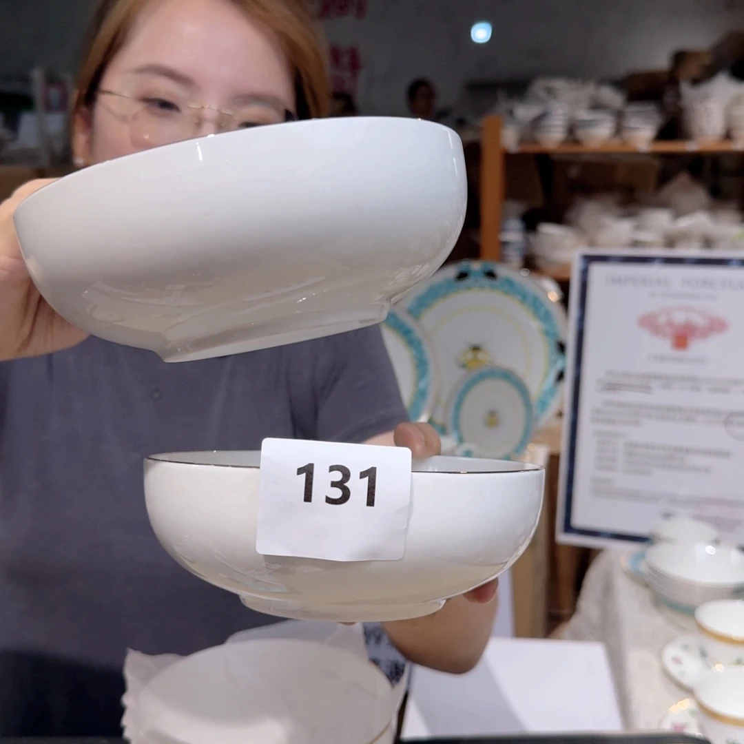 骨瓷6英寸饭碗15cm6个外贸骨瓷微瑕
