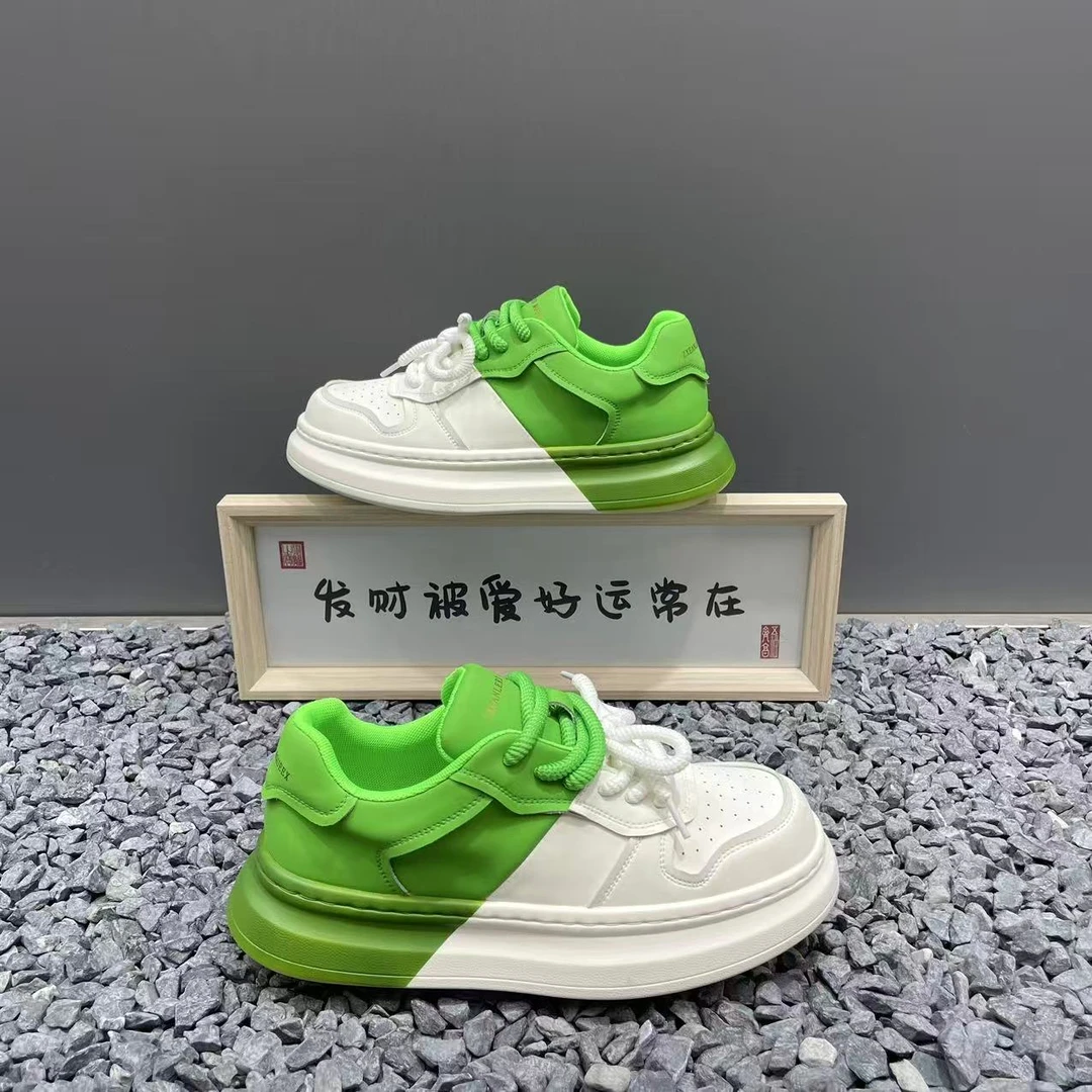 秋季男士拼色ins时尚百搭厚底增高老爹鞋软底舒适潮流运动休闲鞋