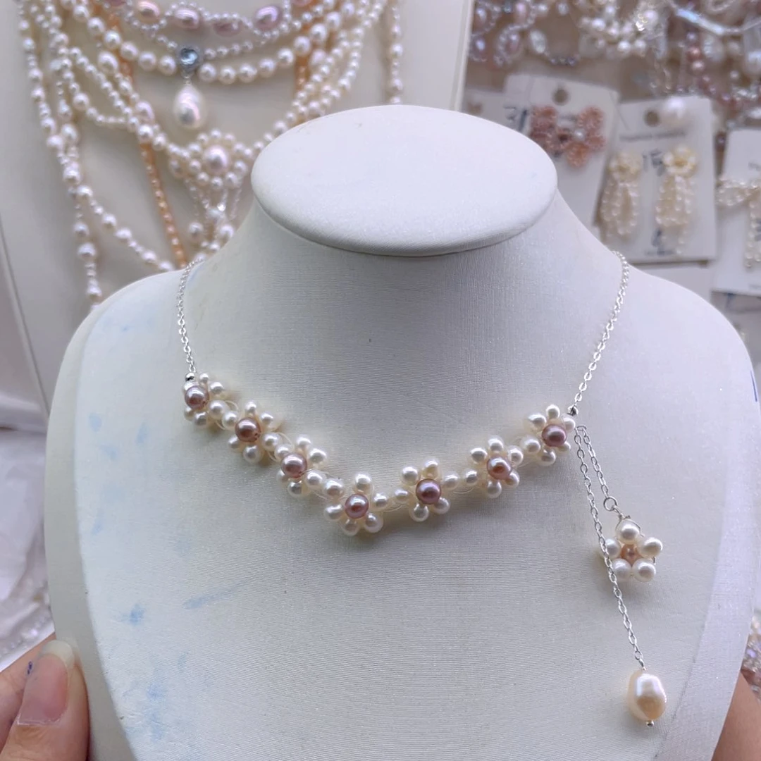 合金项链淡水珍珠
