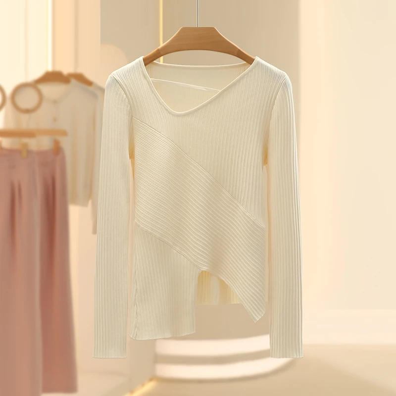 【良月】设计感修身洋气简约长袖毛衫2025春季七号铺专柜品牌女装