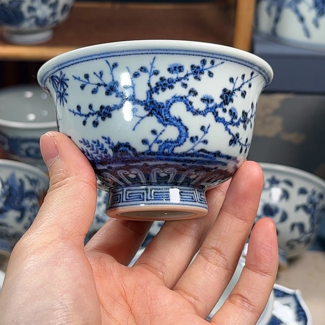 松竹梅压手杯五云随安