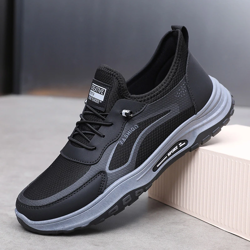 2025春夏透气软底男士休闲爸爸鞋懒人一脚蹬时尚百搭男鞋