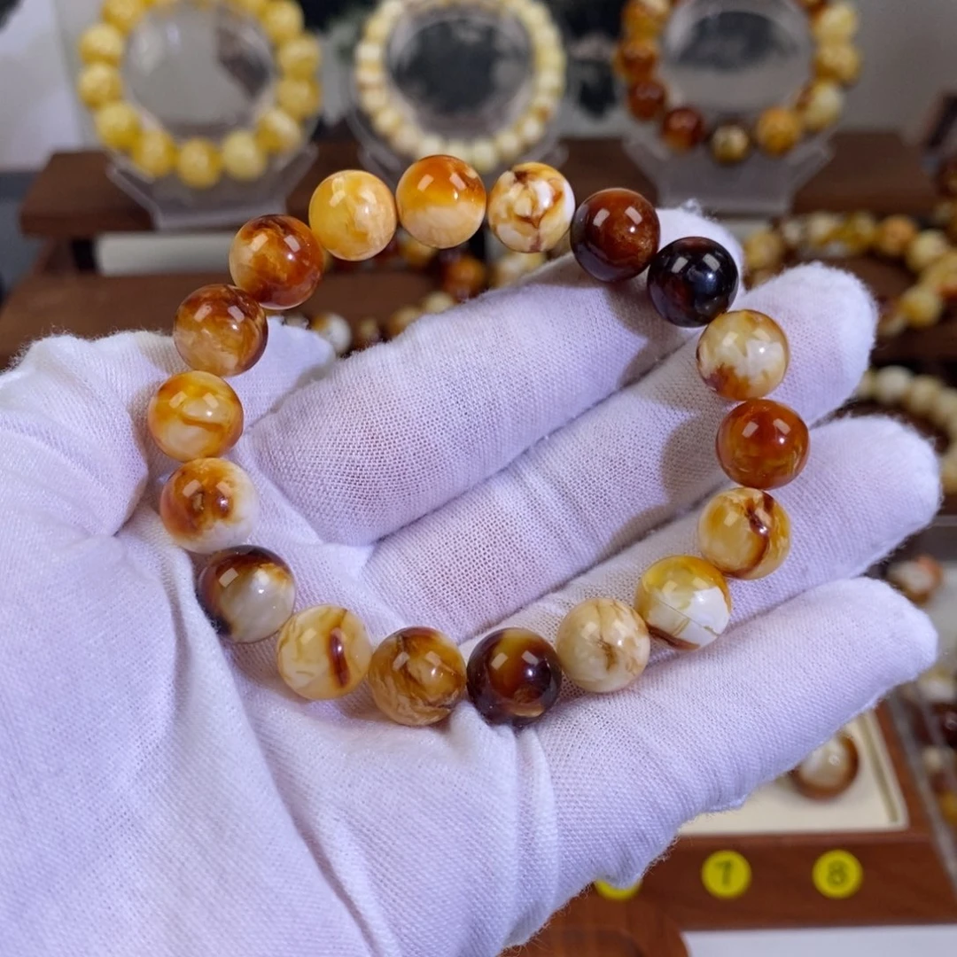 蜜蜡未镶嵌裸石天然沁色蜜蜡手串11mm➕