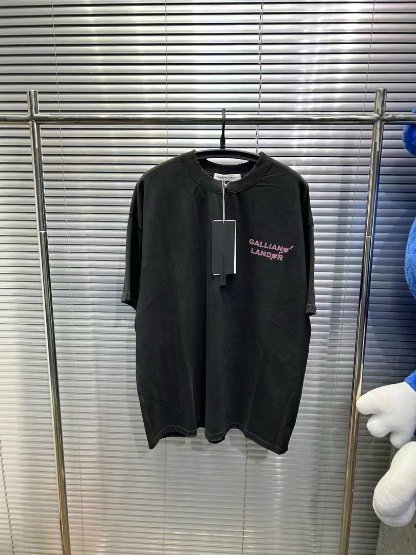 全新未使用 GALLIANO LANDOR 七夕限定 前后闪粉爱心箭头破坏短袖