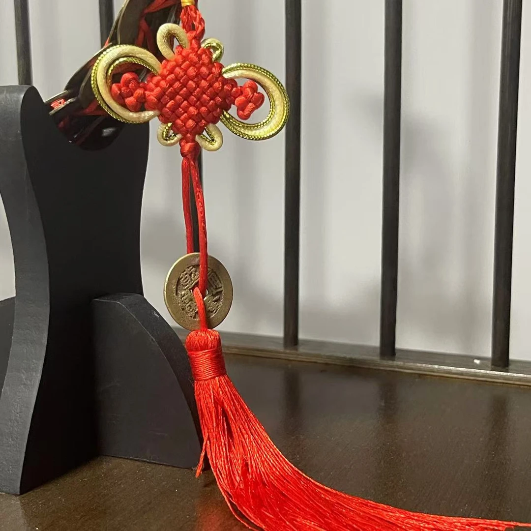 手工编织真乾龍铜钱车挂门挂五帝钱古币挂件