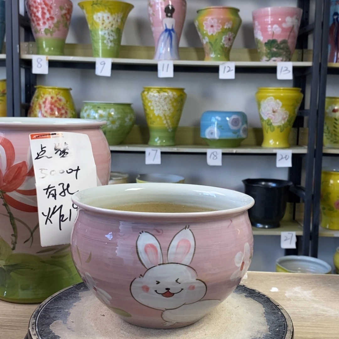 景德镇手工手绘陶瓷花盆