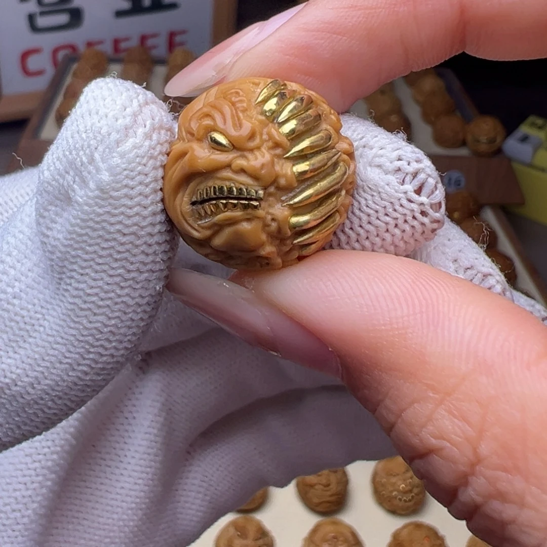 把件猴头核桃镶嵌款吞噬嗔怒佛爷全品有正常封口线