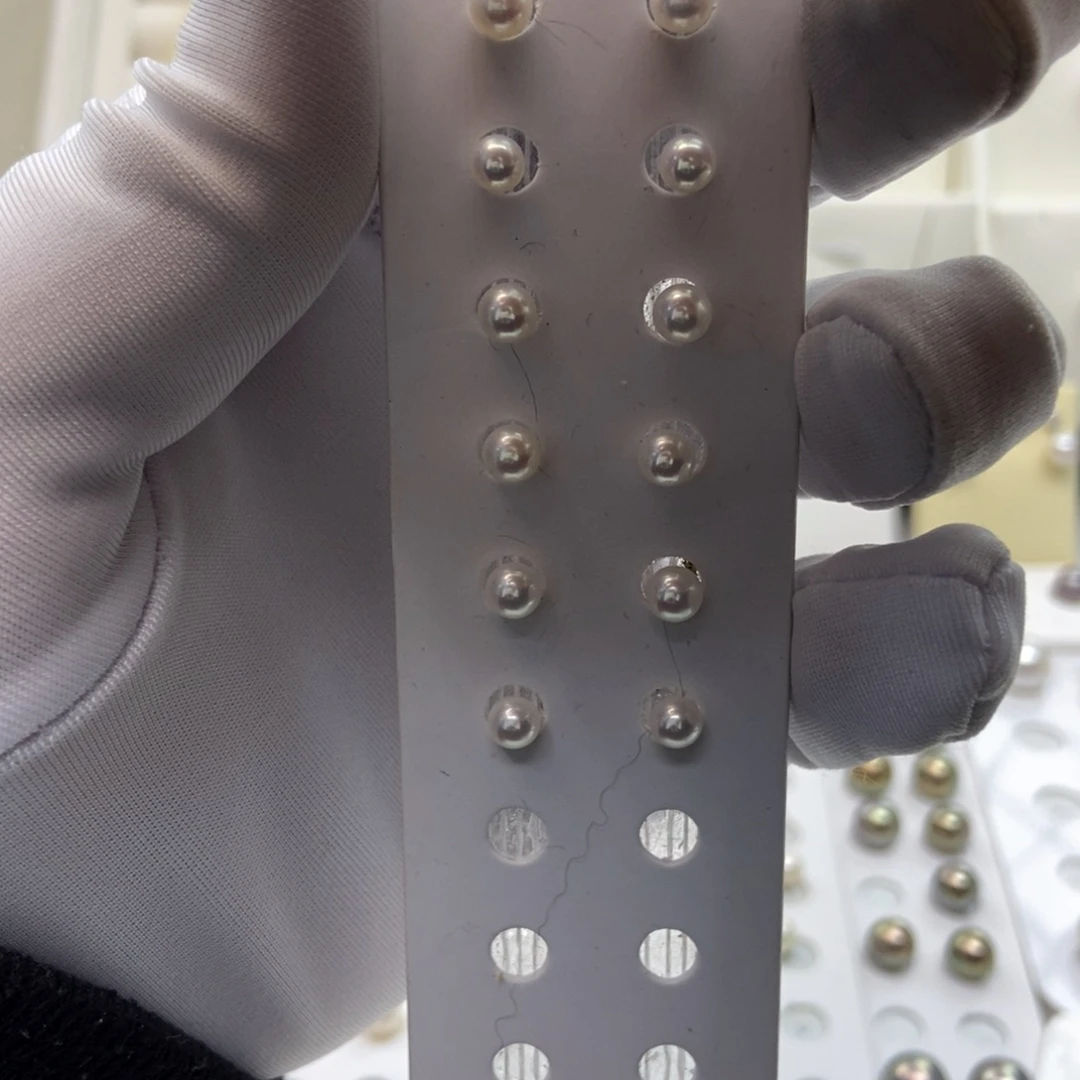 淡水珍珠银S925镶嵌耳饰4-5