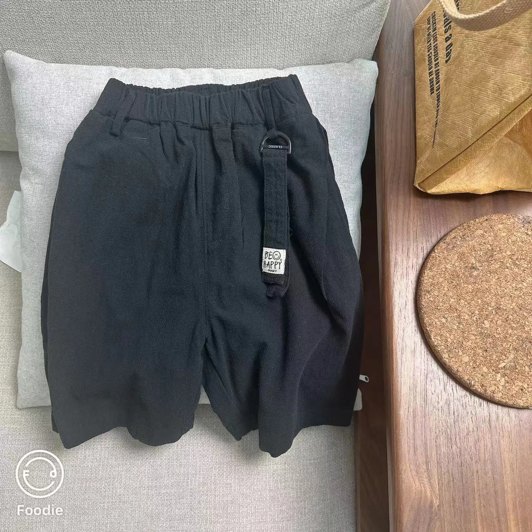 【JMJQ 20617】 夏季中小童韩版百搭过膝七分裤宽松街潮净色中裤