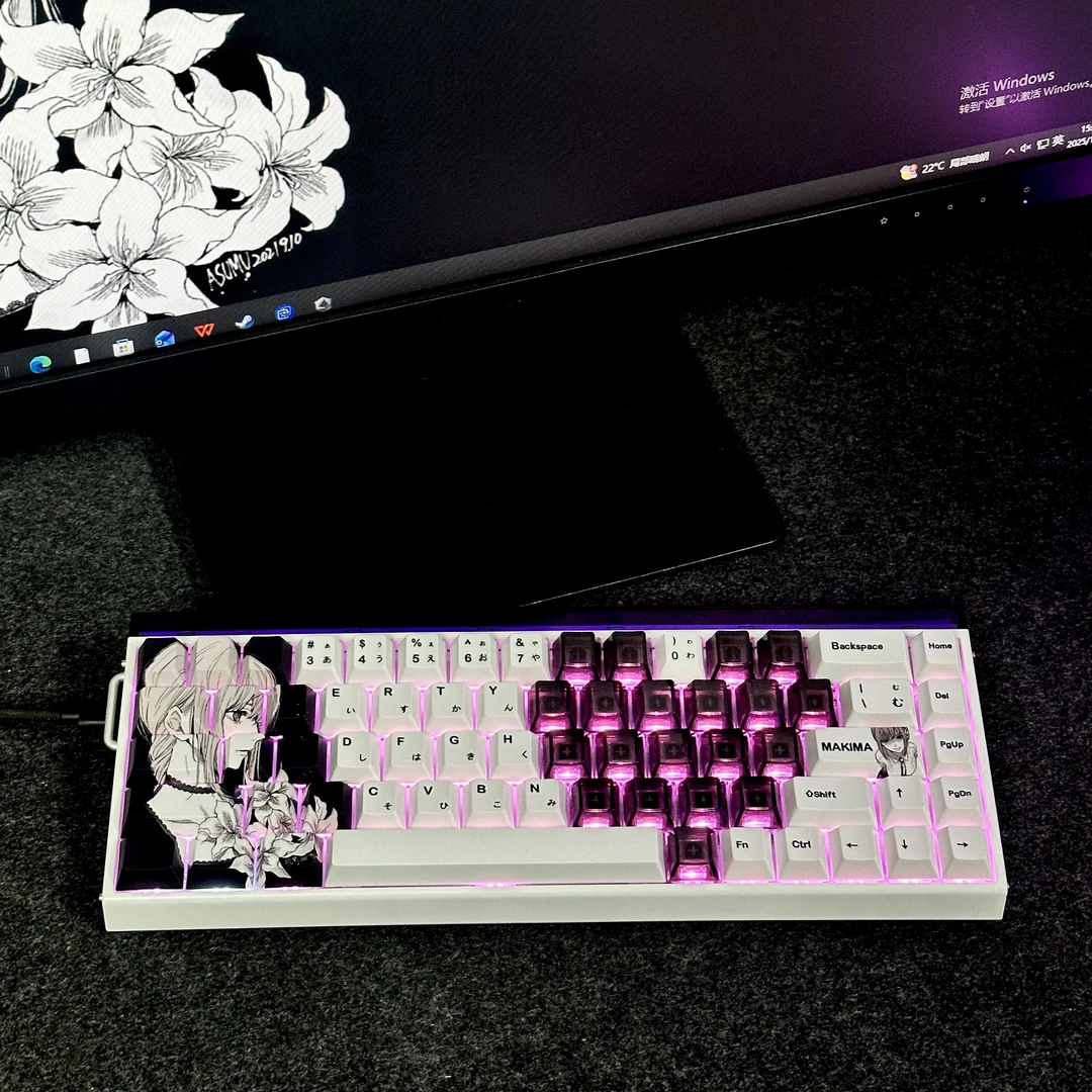 玛奇玛键帽正刻 日文字根二次元原厂高度PBT热升华适配磁轴机械轴