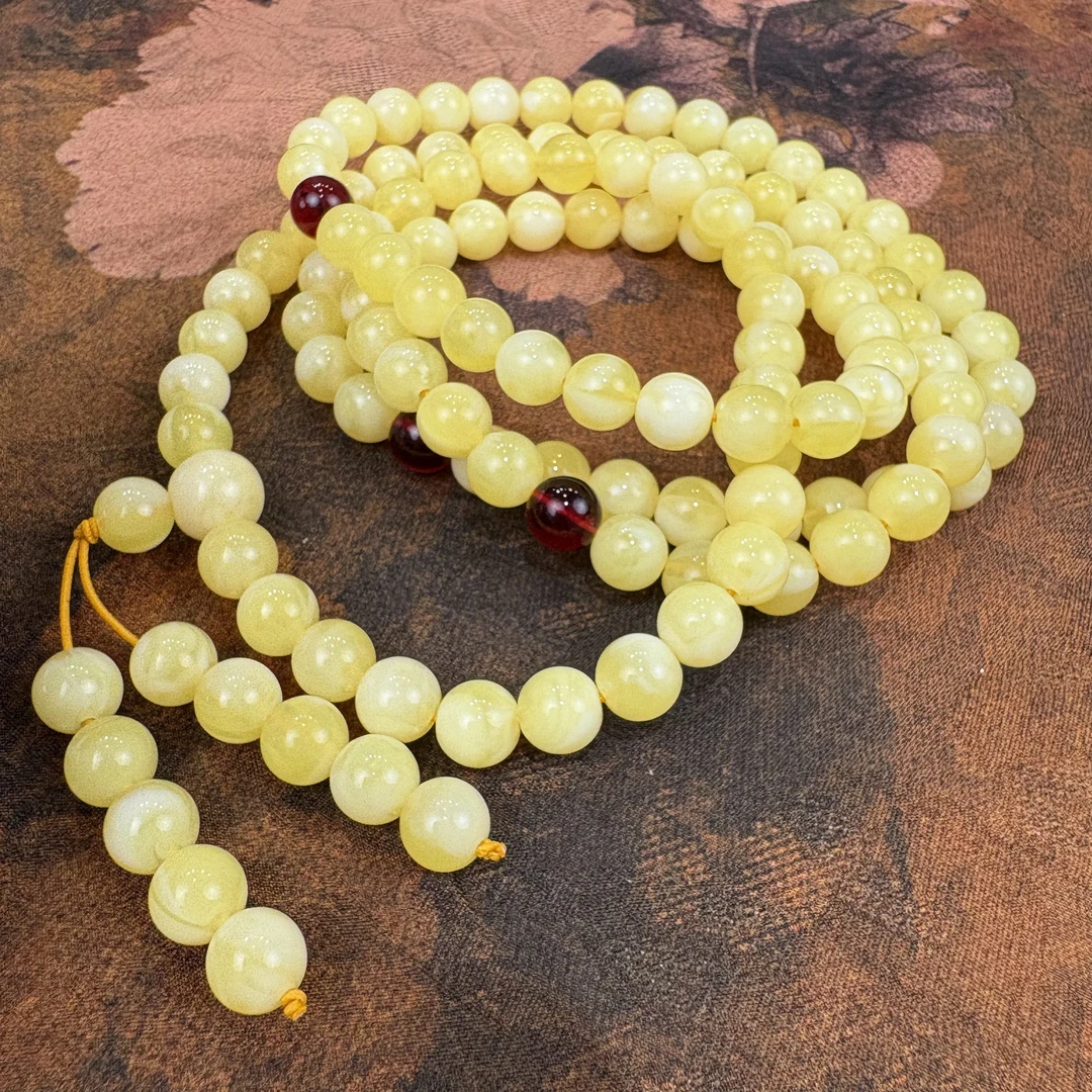 手链 S1121-1 奶油黄0.8多圈手串