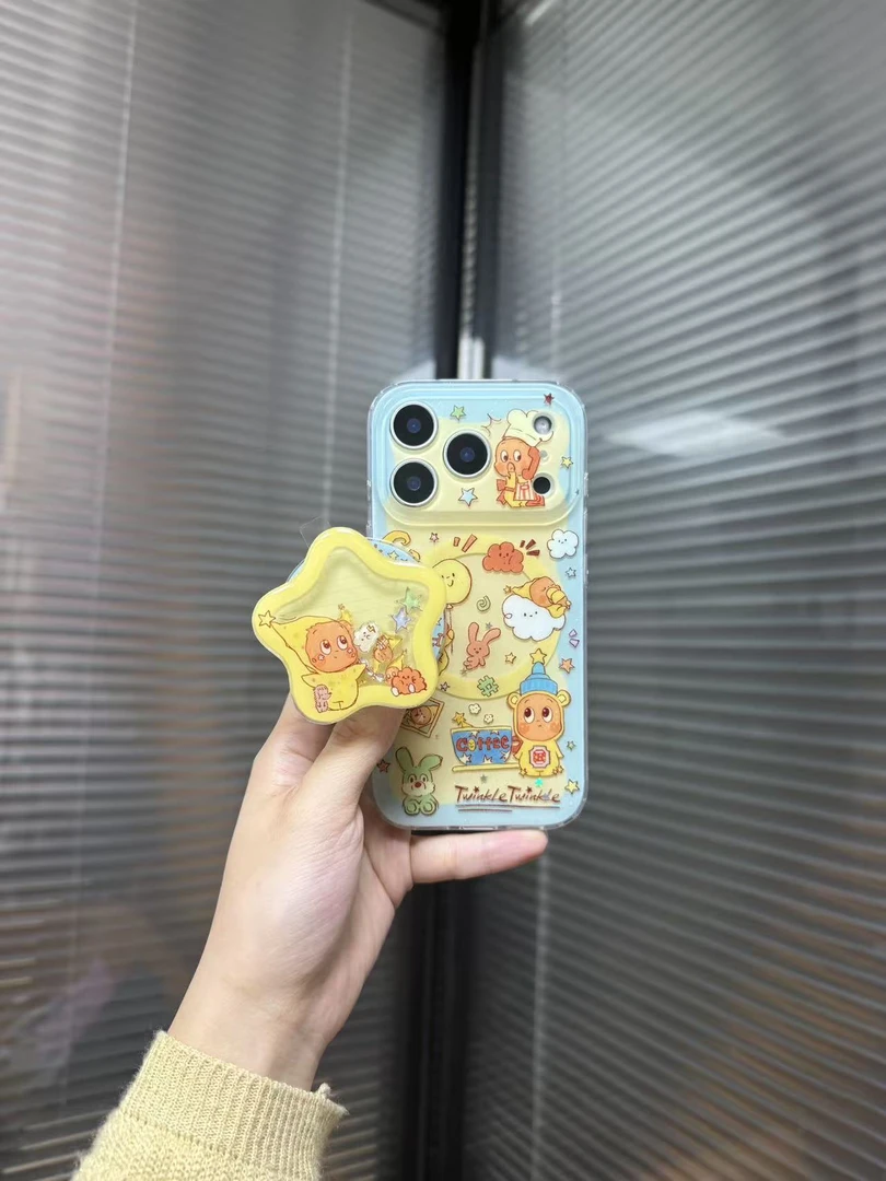 摇摇乐星星人imd双层硬背软边磁吸手机壳一套