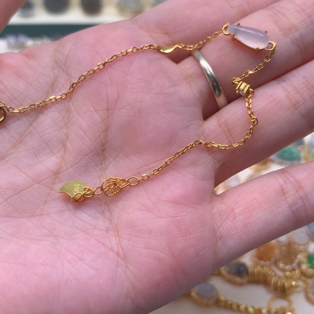 颈饰银S925镶嵌翡翠手链