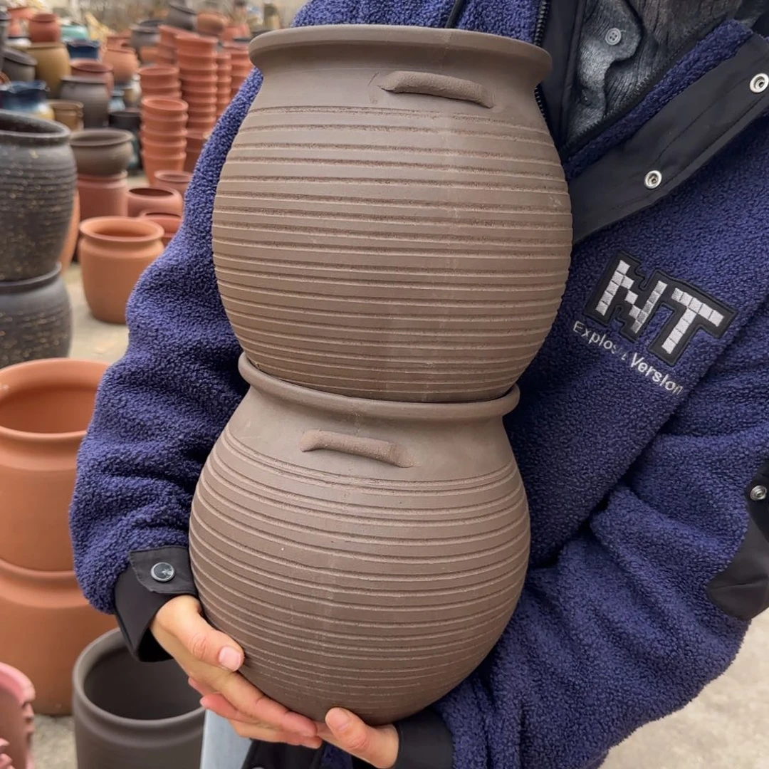 紫砂花盆口20高24宜兴紫砂瑕疵粗糙花泥