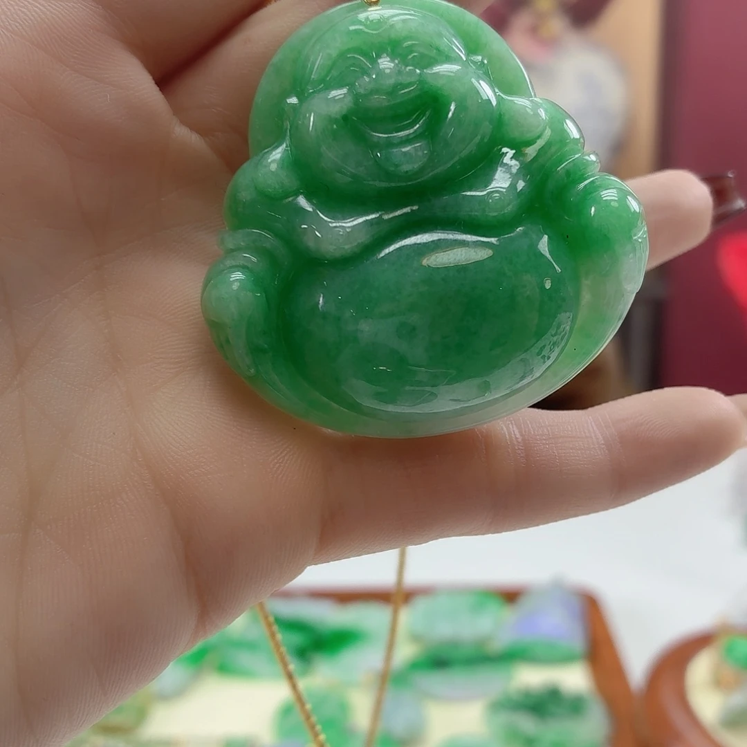 仙***仙翡翠18K金镶嵌颈饰翡翠