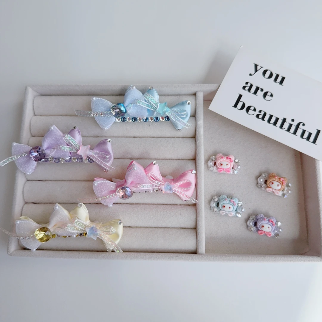 宠物发夹 梦幻蝴蝶结青蛙夹 碎毛夹约克夏马尔济斯西施狗狗发卡