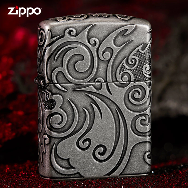 ZIPPO打火机【流云淬火】官方正品正版煤油防风打火机礼物TCH1X1