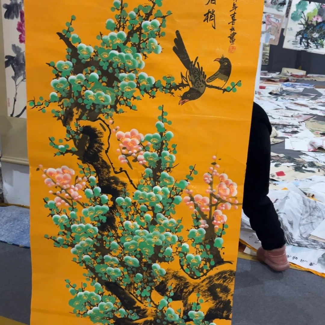 国画书法艺术作品多次绘画